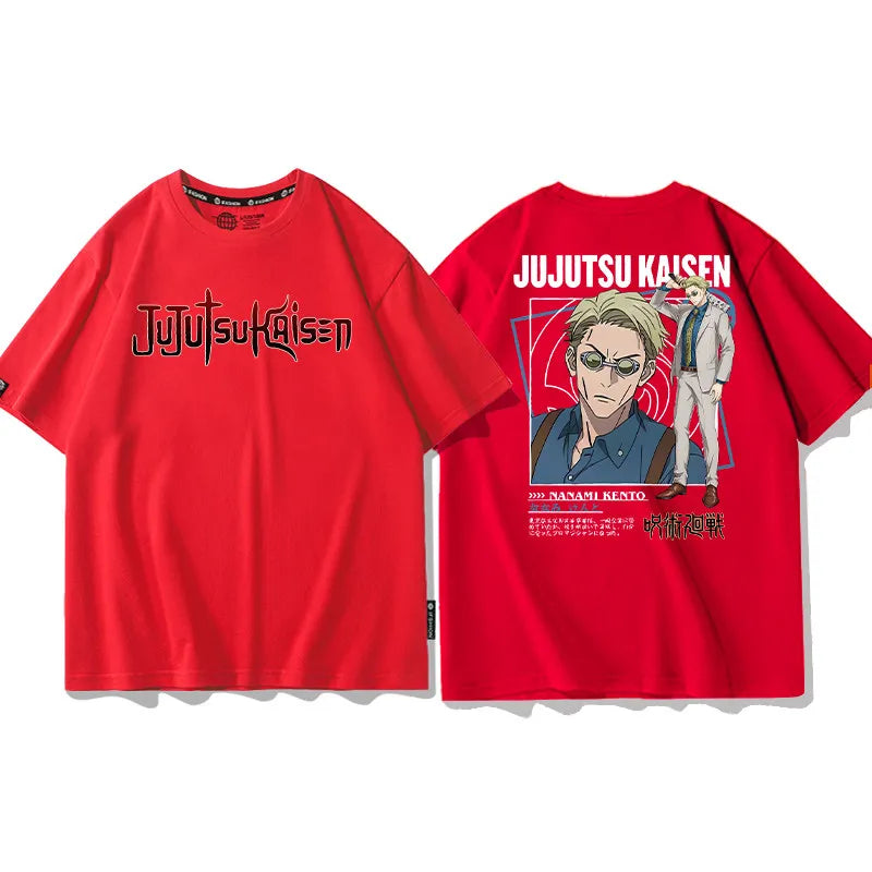 Summer Spell Battle Short Sleeve Fuhei Hui Wu Tiao Wu Hu Zhi You Ren Surrounding Pure Cotton Printed Men's and Women's T-shirt