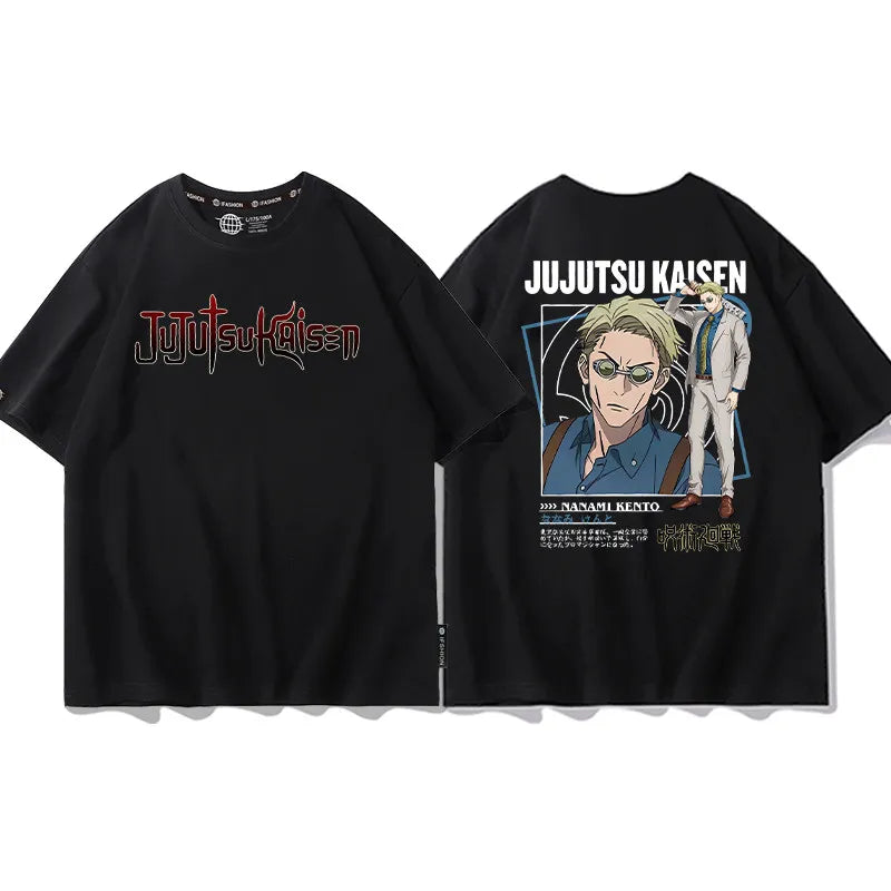 Summer Spell Battle Short Sleeve Fuhei Hui Wu Tiao Wu Hu Zhi You Ren Surrounding Pure Cotton Printed Men's and Women's T-shirt