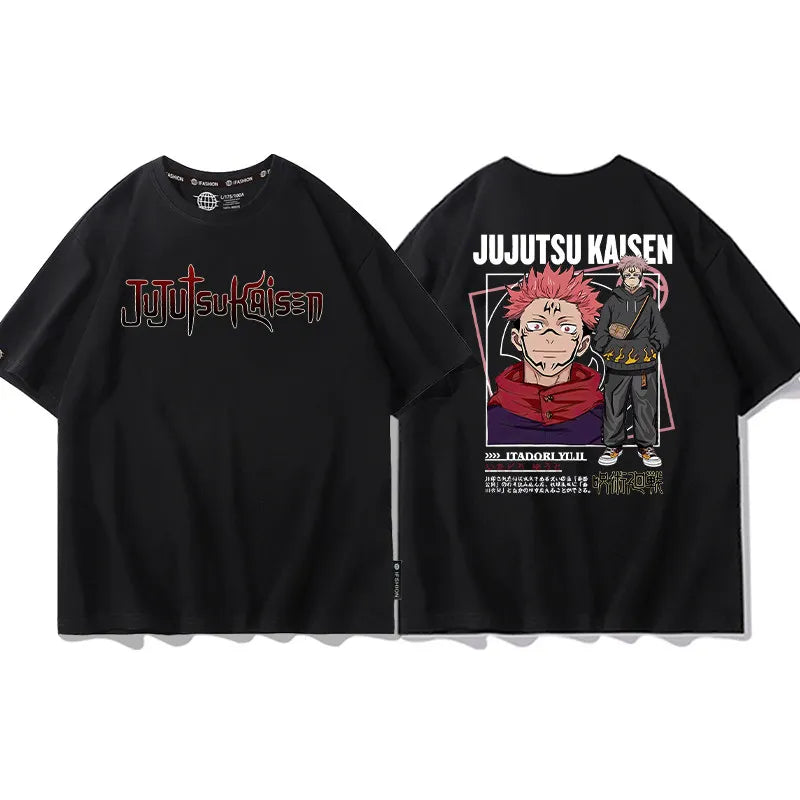 Summer Spell Battle Short Sleeve Fuhei Hui Wu Tiao Wu Hu Zhi You Ren Surrounding Pure Cotton Printed Men's and Women's T-shirt