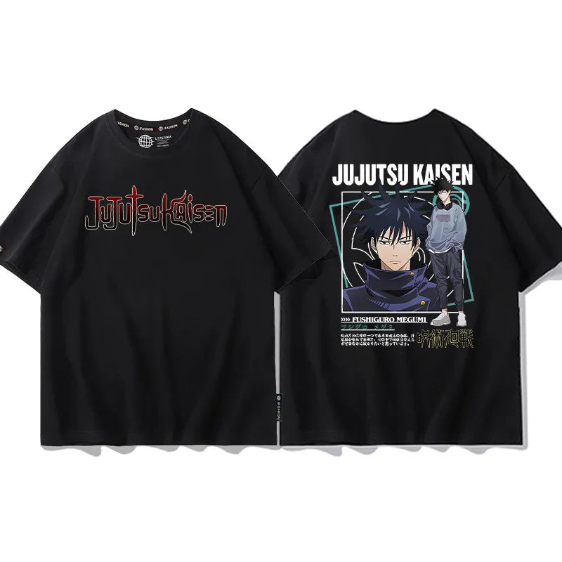 Summer Spell Battle Short Sleeve Fuhei Hui Wu Tiao Wu Hu Zhi You Ren Surrounding Pure Cotton Printed Men's and Women's T-shirt