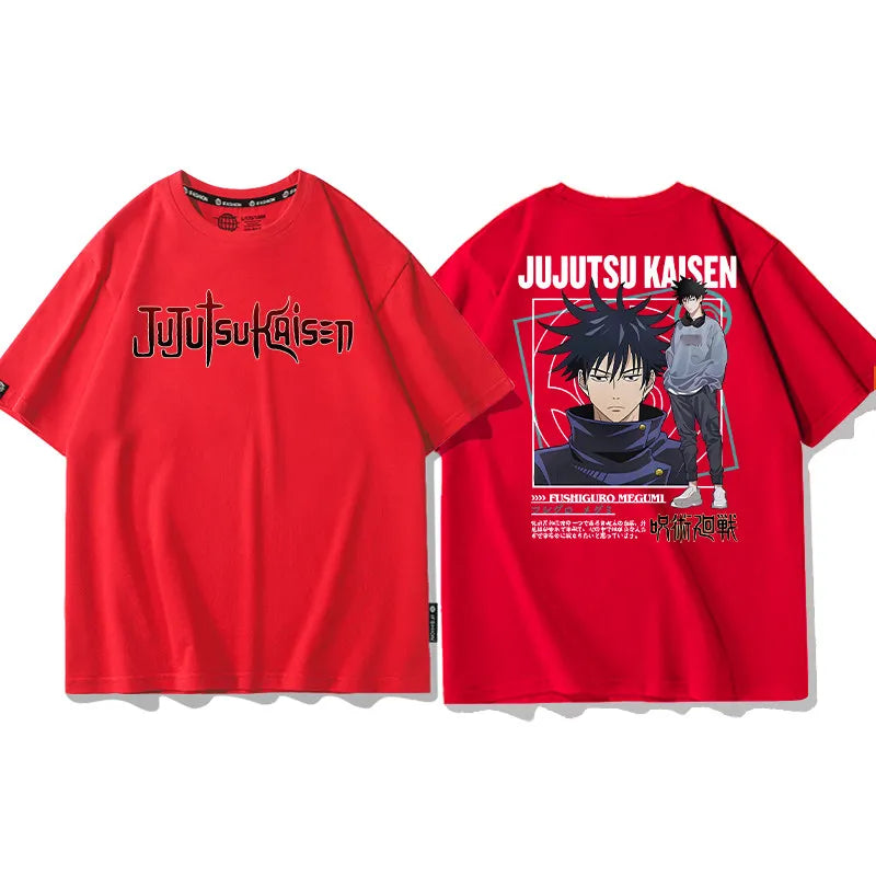Summer Spell Battle Short Sleeve Fuhei Hui Wu Tiao Wu Hu Zhi You Ren Surrounding Pure Cotton Printed Men's and Women's T-shirt