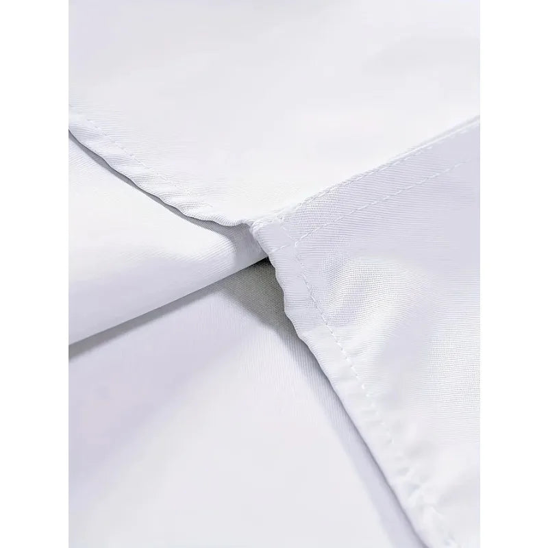 FGKKS Men White Shirt Brand New Men's Fashion Patchwork Long Sleeve Elastic Shirt Four Season Male Casual Shirts