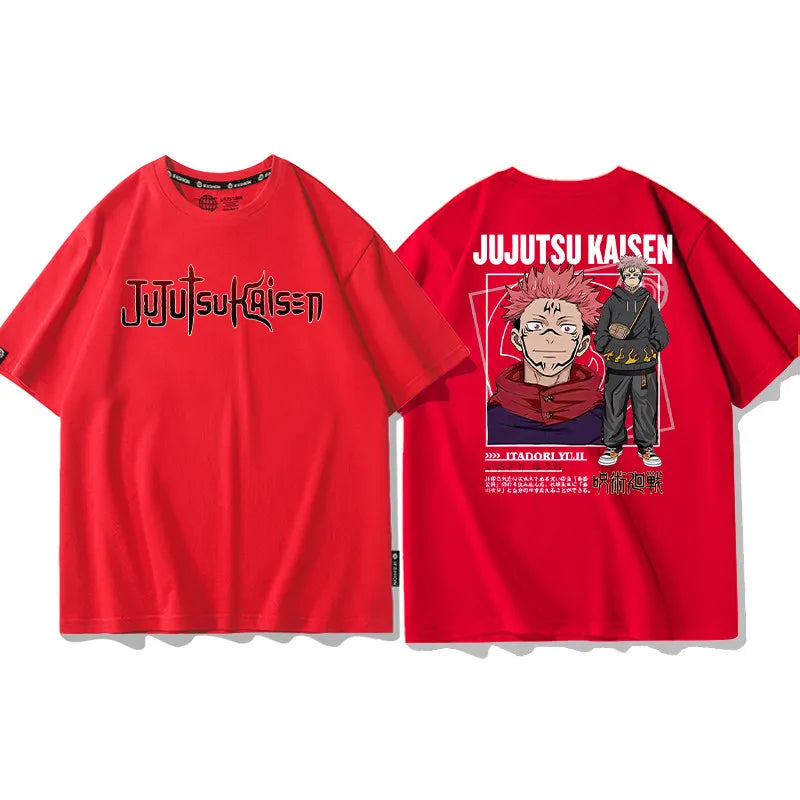 Summer Spell Battle Short Sleeve Fuhei Hui Wu Tiao Wu Hu Zhi You Ren Surrounding Pure Cotton Printed Men's and Women's T-shirt