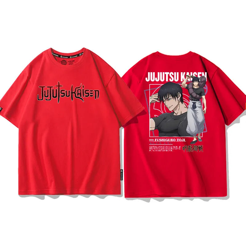 Summer Spell Battle Short Sleeve Fuhei Hui Wu Tiao Wu Hu Zhi You Ren Surrounding Pure Cotton Printed Men's and Women's T-shirt